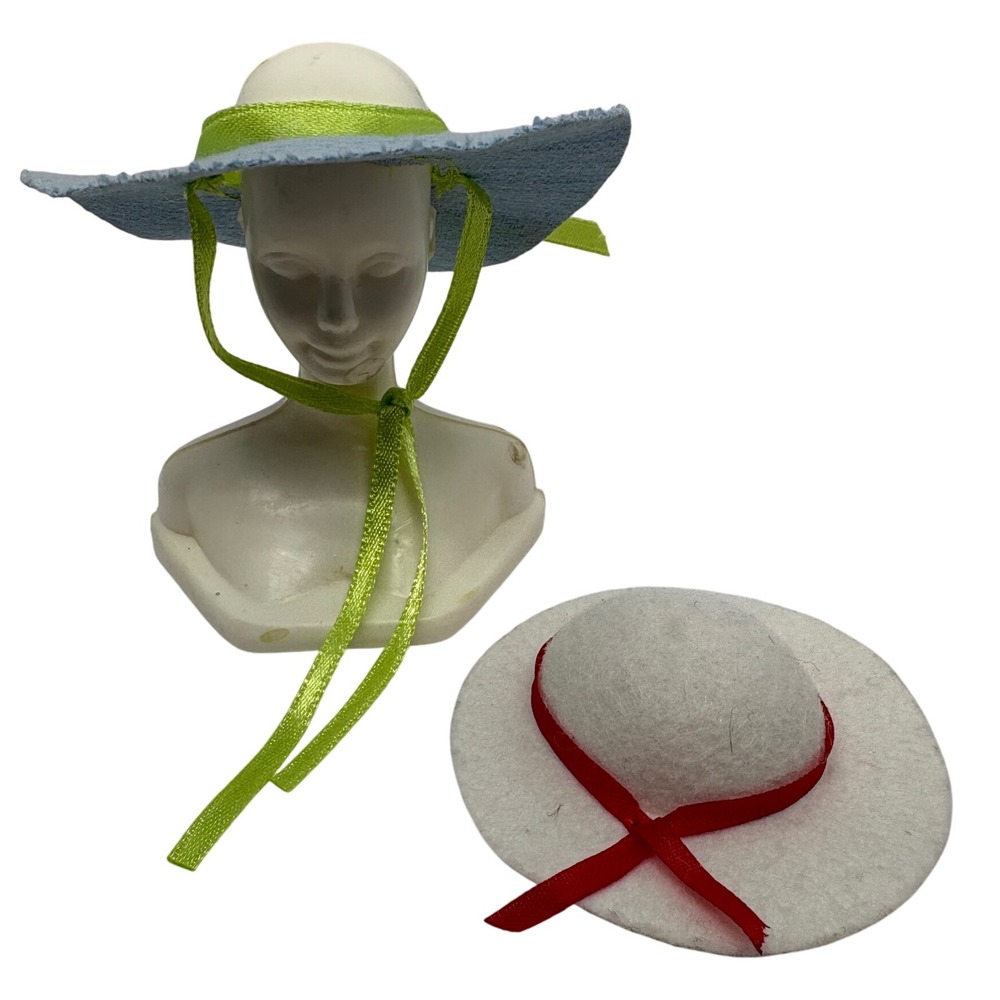 Vintage‎ 1982 Mattel Doll Hats Lot of 2 Miniature Hats for Fashion Dolls Barbie